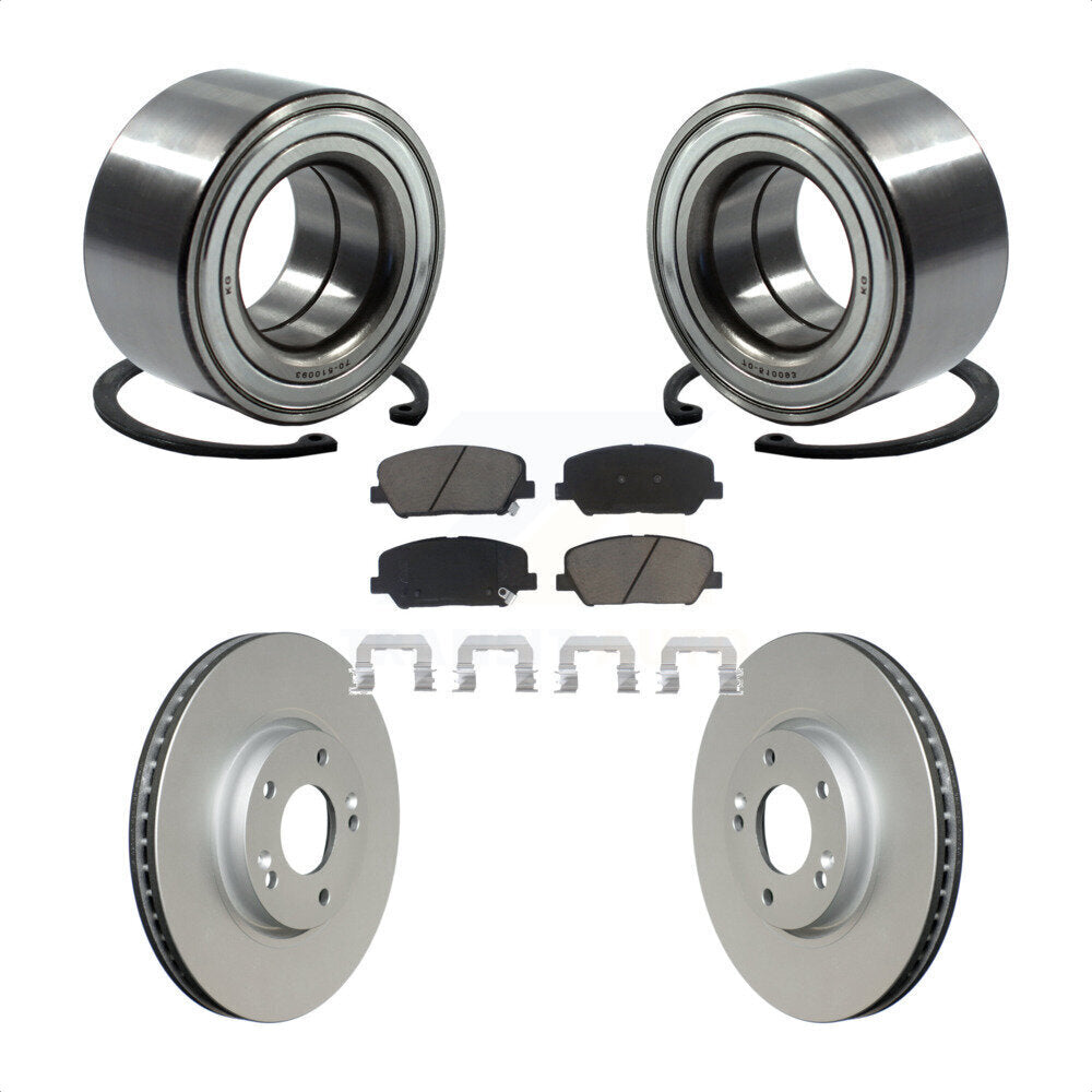 Wheel Bearing Coated Brake Rotor Pad Front Kit For Hyundai Veloster Turbocharged