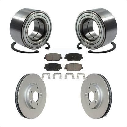 Wheel Bearing Coated Disc Brake Rotor & Pads Front Kit For Kia Forte Forte5 Koup