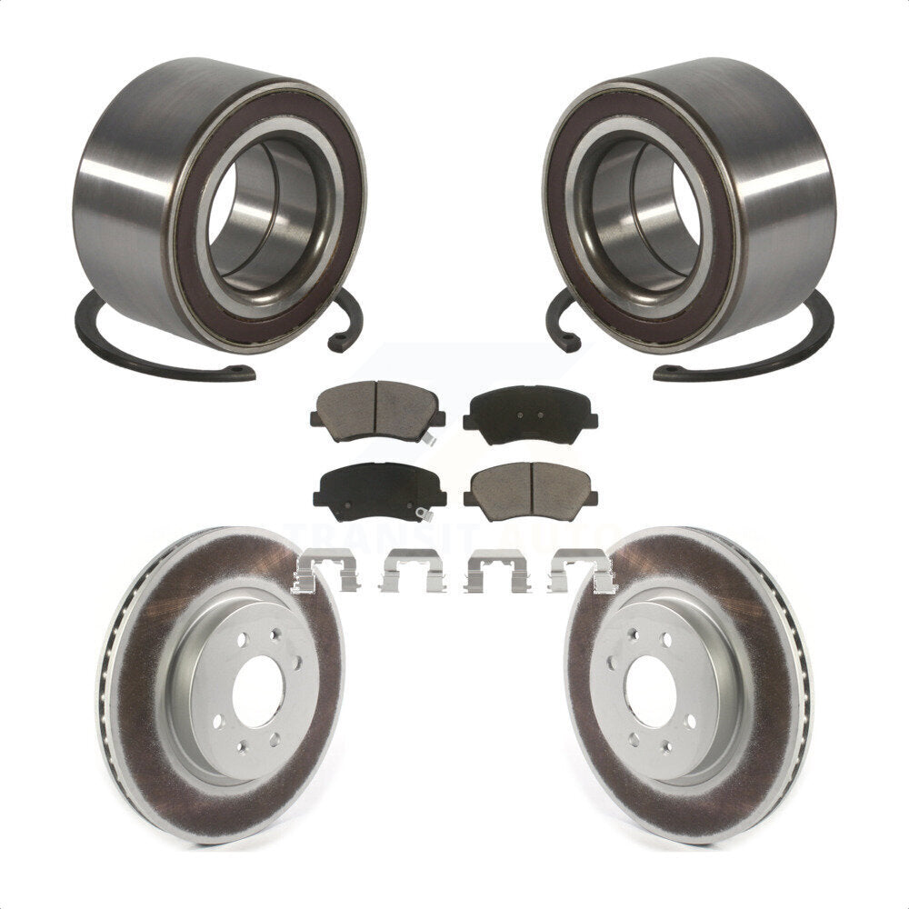 Wheel Bearing Coated Disc Brake Rotors And Ceramic Pads Front Kit For Kia Rio