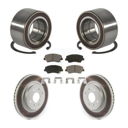 Wheel Bearing Coated Disc Brake Rotors And Ceramic Pads Front Kit For Kia Rio