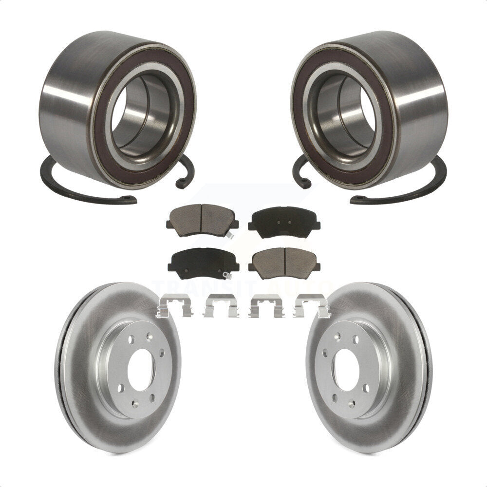 Wheel Bearing Coated Disc Brake Rotors And Ceramic Pads Front Kit For Kia Rio