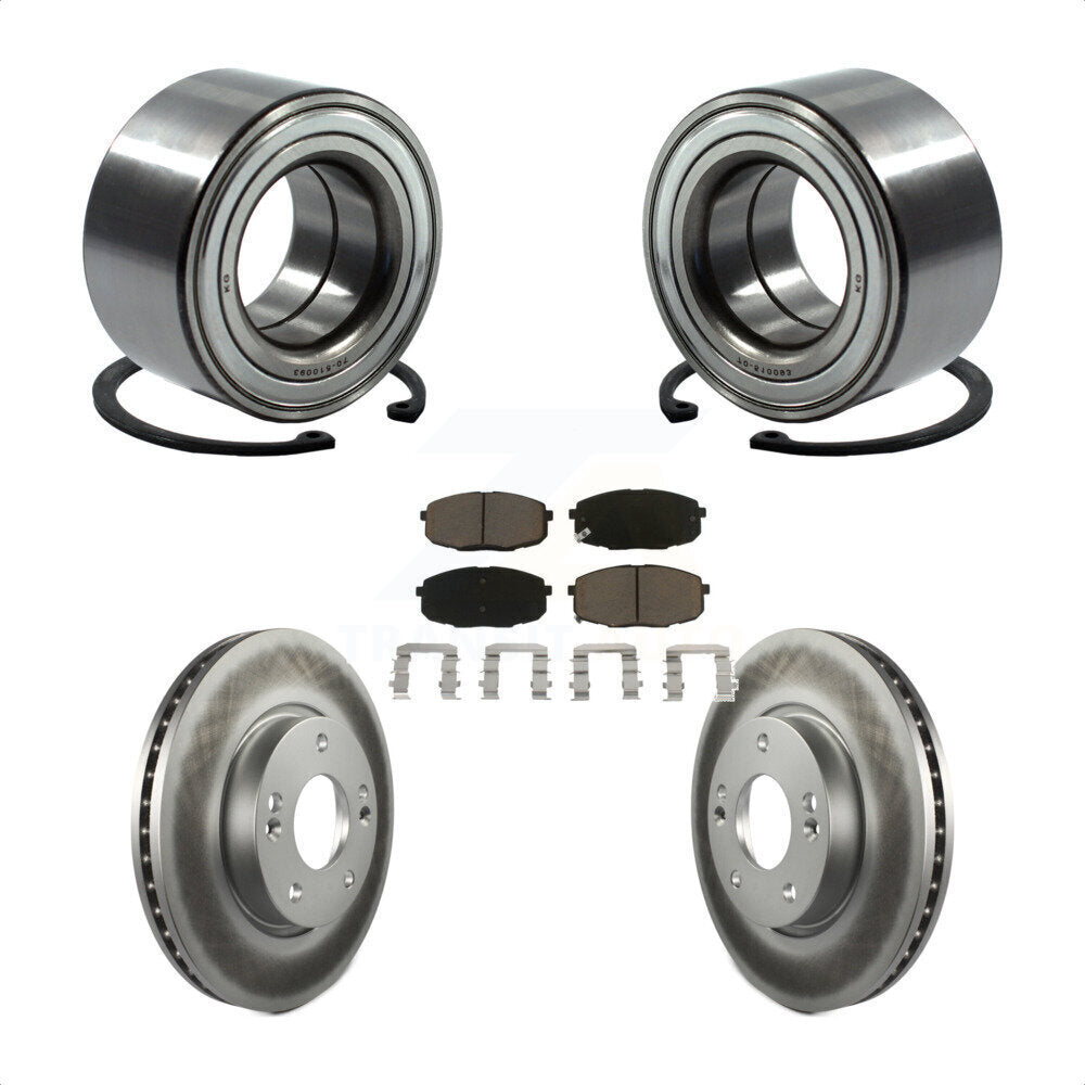 Wheel Bearing Coated Disc Brake Rotors And Pads Front Kit For Hyundai Elantra