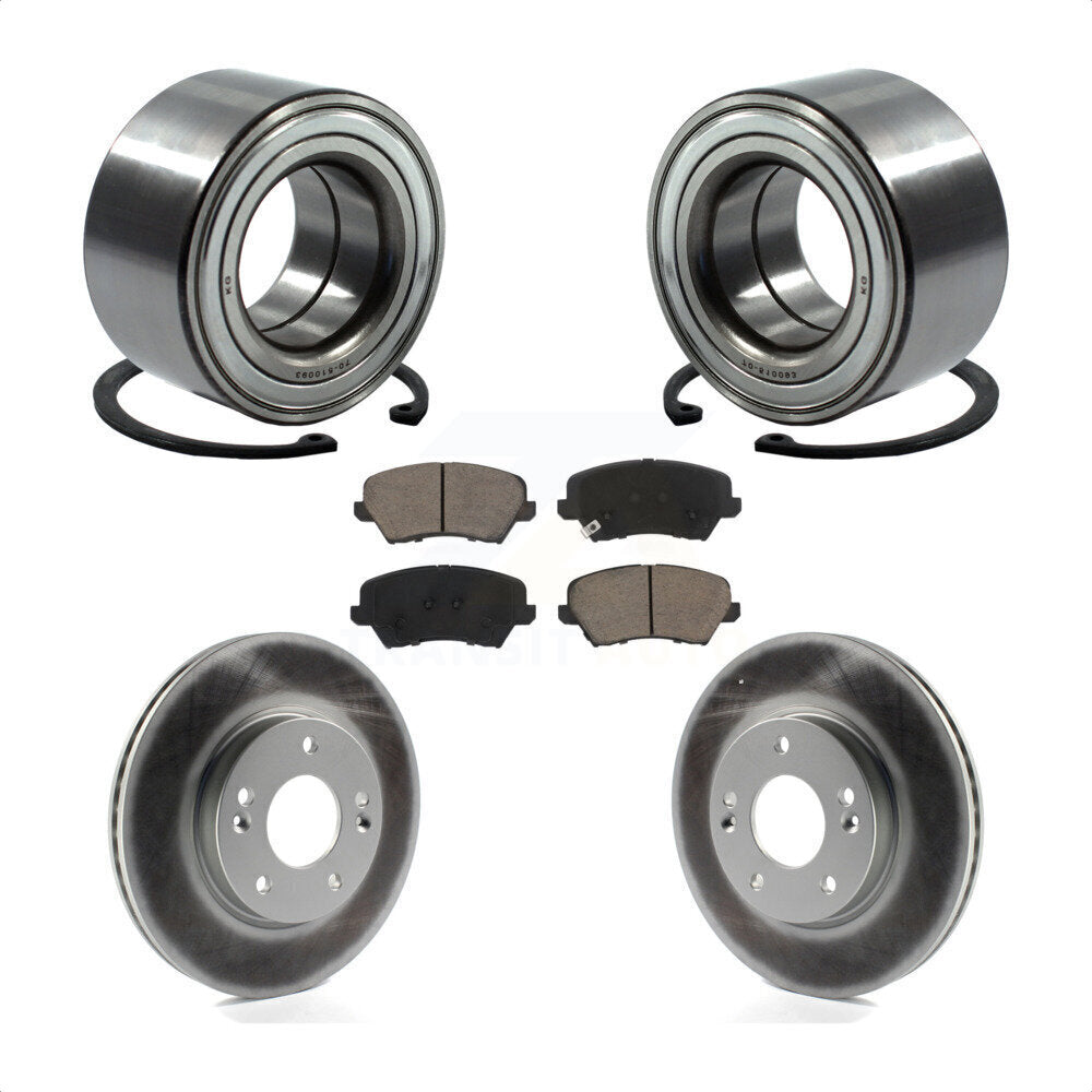 Wheel Bearing Coated Brake Rotor Pads Front Kit For Kia Forte Hyundai Elantra GT