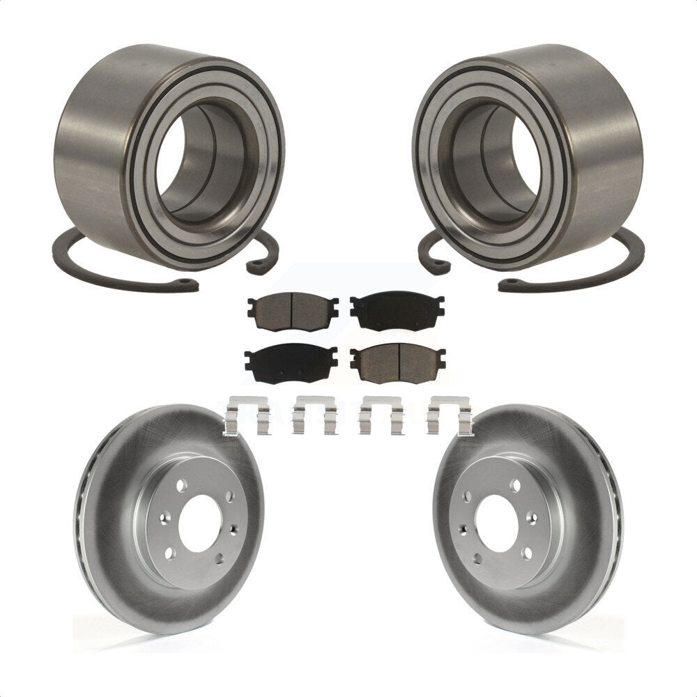 Wheel Bearing Coated Brake Rotor & Pad Front Kit For Hyundai Accent Kia Rio Rio5