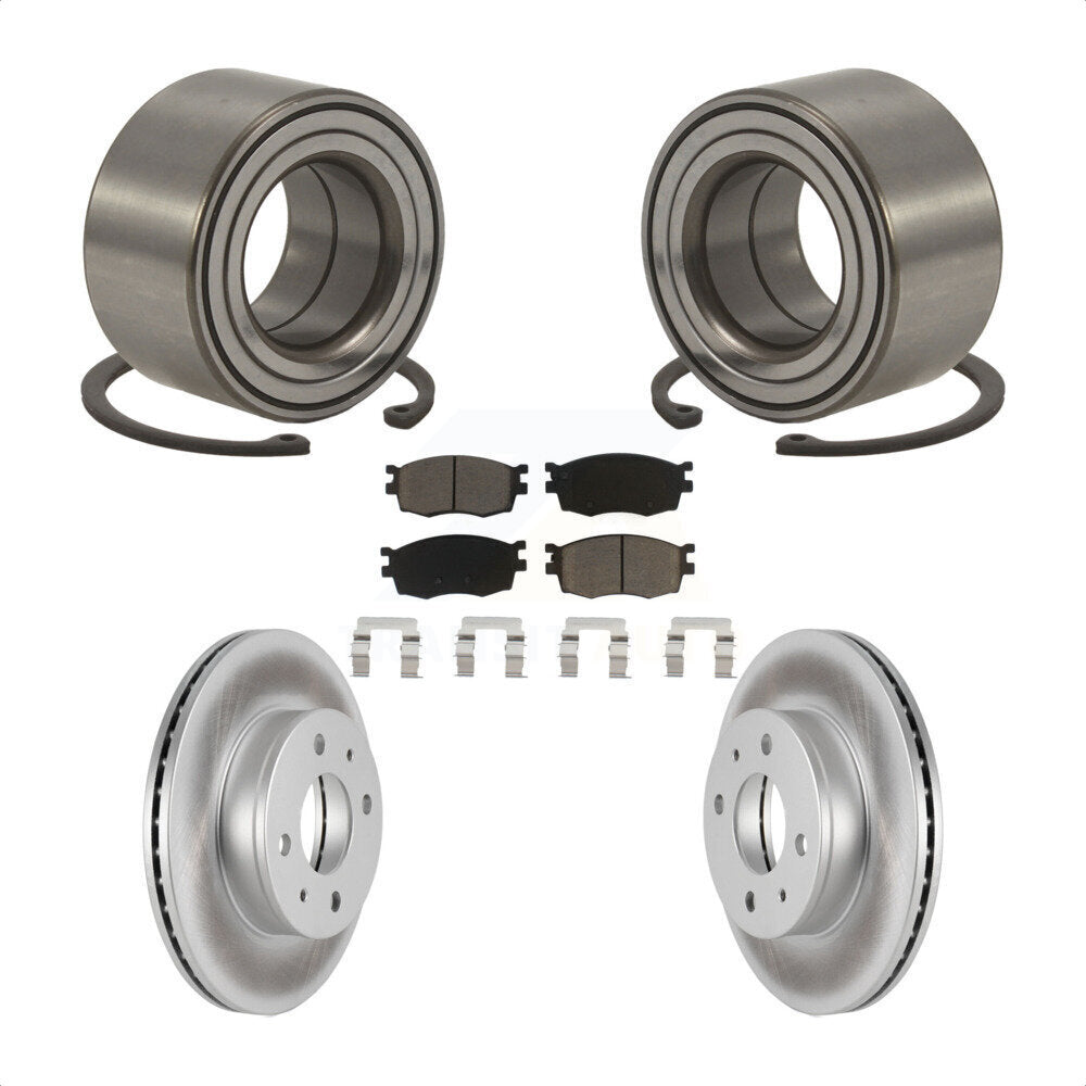 Wheel Bearing Coated Brake Rotor Pad Front Kit For 2006 Hyundai Accent Hatchback