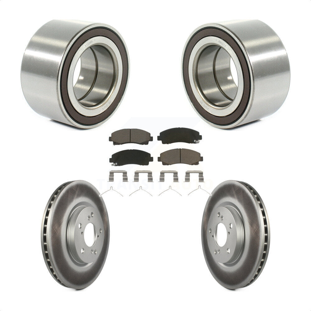 Wheel Bearing Coated Brake Rotor And Pad Front Kit For 2006-2014 Honda Ridgeline