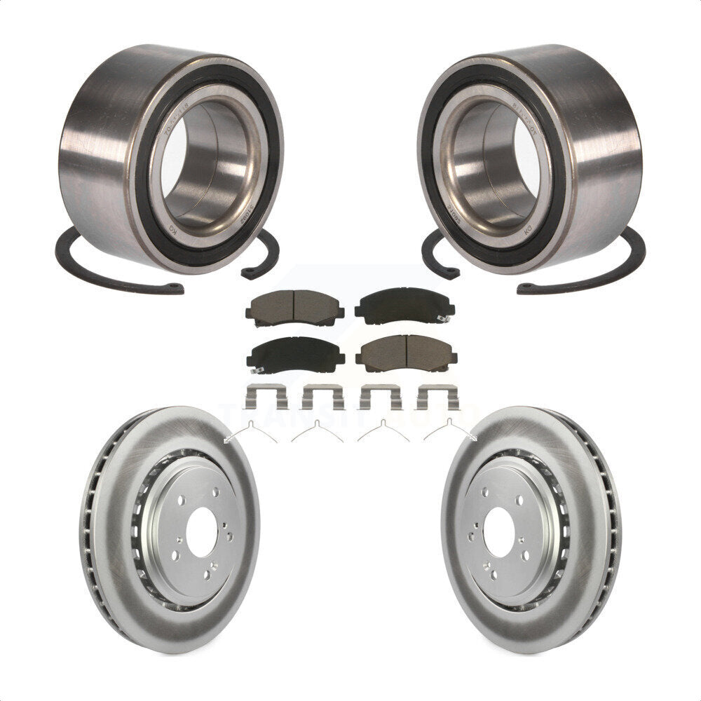 Wheel Bearing Coated Disc Brake Rotor And Pads Front Kit For 2015-2020 Acura TLX