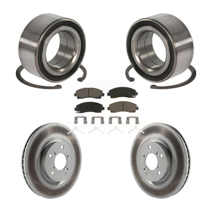 Wheel Bearing Coated Disc Brake Rotors And Pads Front Kit For 2009-2014 Acura TL