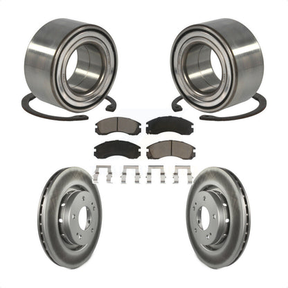 Wheel Bearing Coated Brake Rotor And Pad Front Kit For Mitsubishi Outlander PHEV