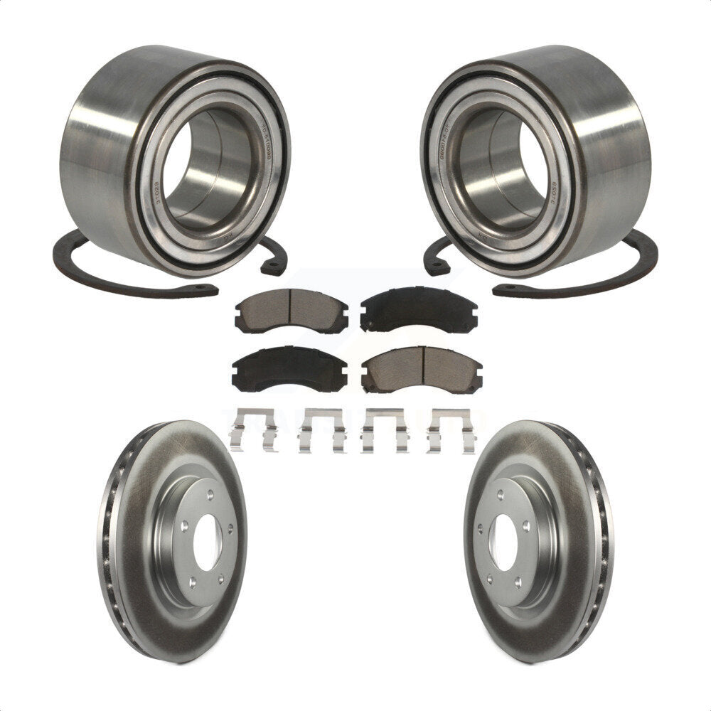 Wheel Bearing Coated Brake Rotor & Pads Front Kit For 2017 Mitsubishi Lancer FWD