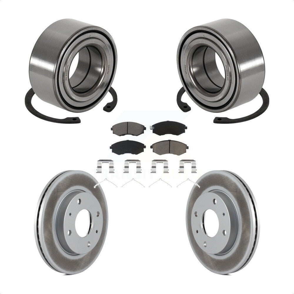 Wheel Bearing Coated Brake Rotor And Pad Front Kit For Hyundai Sonata Kia Optima