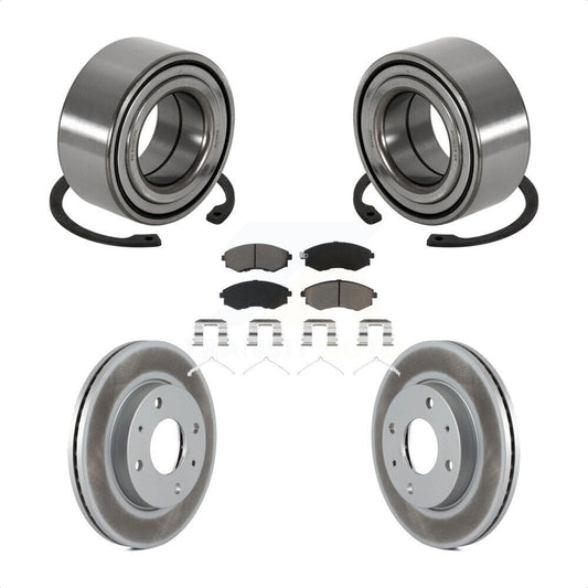 Wheel Bearing Coated Brake Rotor And Pad Front Kit For Hyundai Sonata Kia Optima