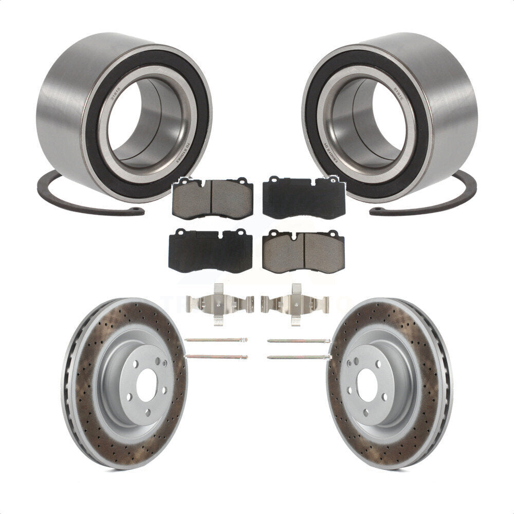Wheel Bearing Coated Disc Brake Rotor Pads Front Kit For 2009 Mercedes-Benz S450