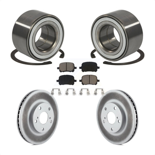 Wheel Bearing Coated Brake Rotor & Pads Front Kit For Toyota Camry Solara Avalon
