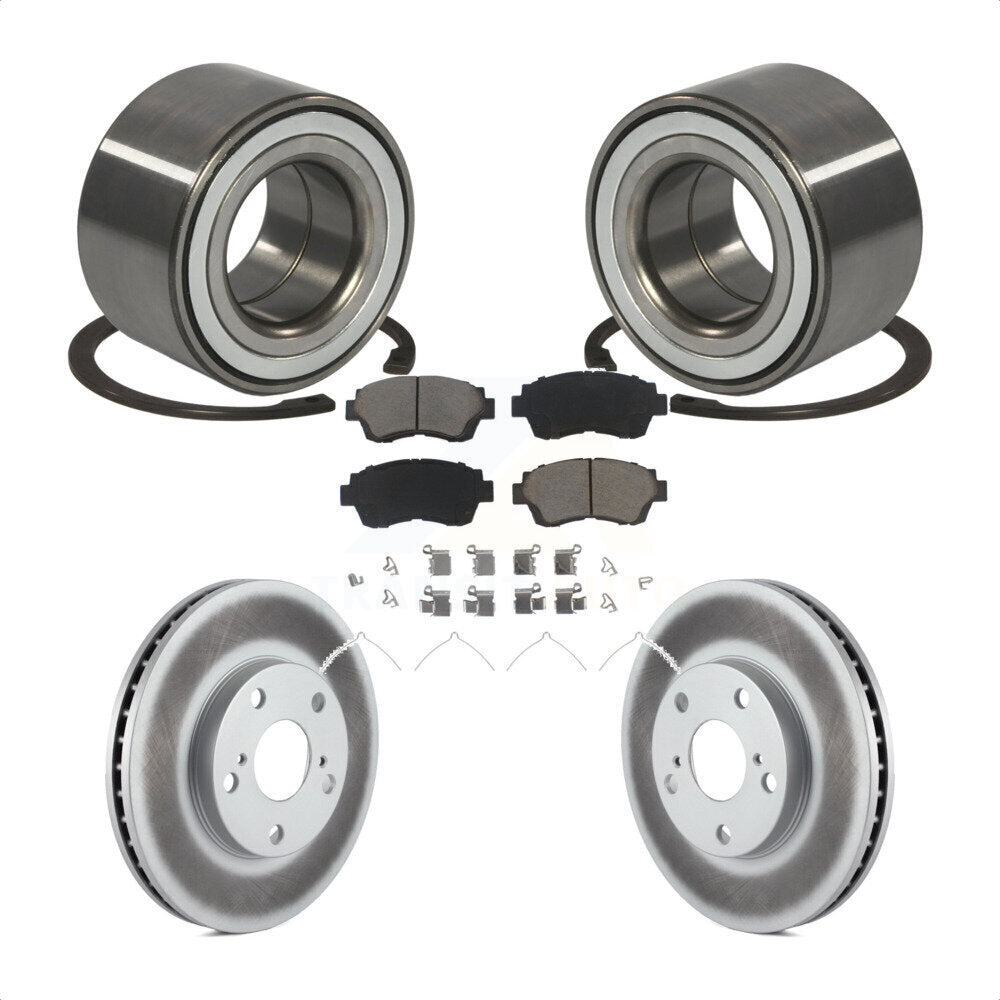 Wheel Bearing Coated Brake Rotor & Pads Front Kit For Toyota Camry Sienna Avalon