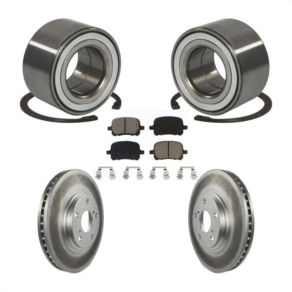 Wheel Bearing Coated Disc Brake Rotor & Pads Front Kit For 1999-2001 Lexus RX300