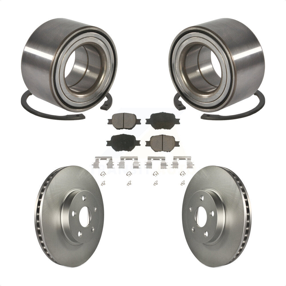 Wheel Bearing Coated Disc Brake Rotor & Pad Front Kit For Toyota Celica Scion tC