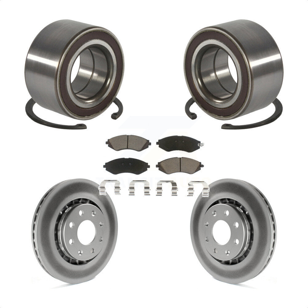 Wheel Bearing Coated Brake Rotor Pads Front Kit For 2014-2016 Chevrolet Spark EV