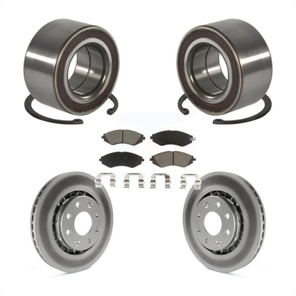 Wheel Bearing Coated Brake Rotor Pads Front Kit For 2014-2016 Chevrolet Spark EV