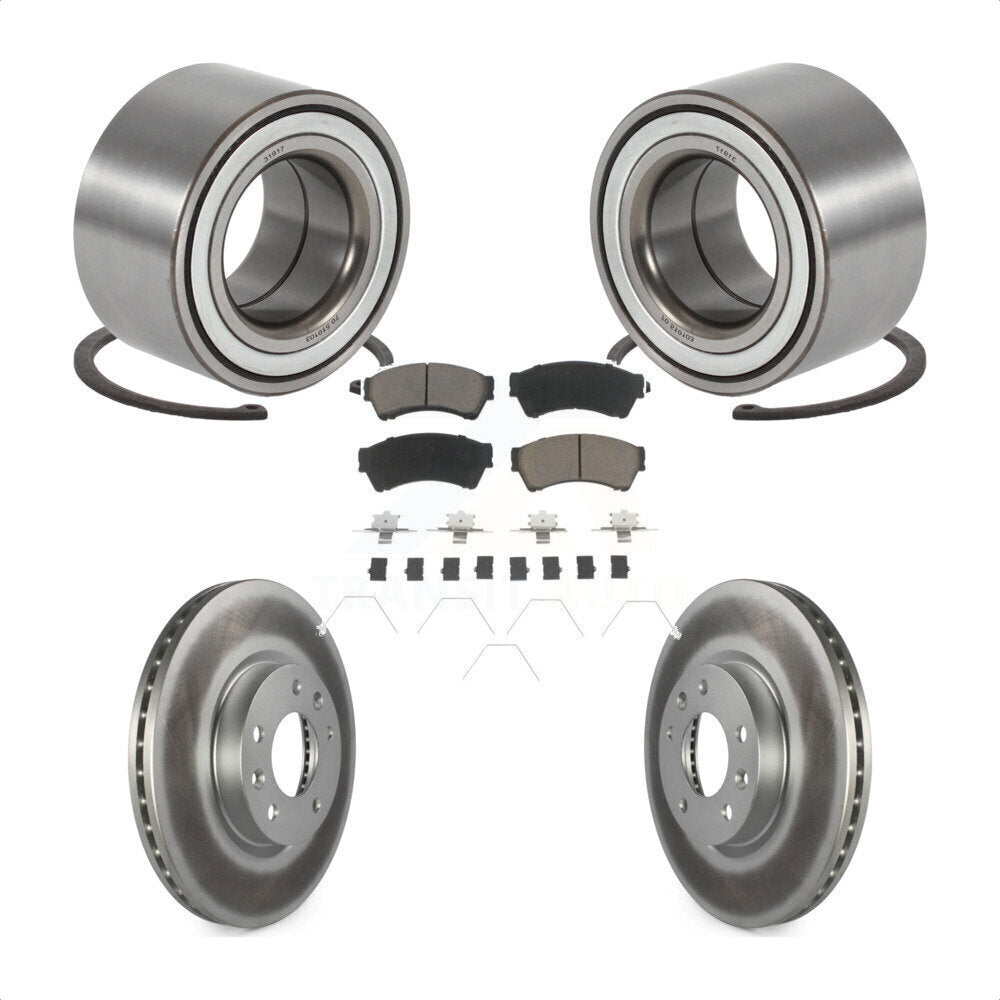 Wheel Bearing Coated Disc Brake Rotor & Pad Front Kit For 2009-2013 Mazda 6 3.7L