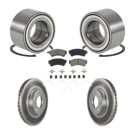 Wheel Bearing Coated Disc Brake Rotor & Pad Front Kit For 2009-2013 Mazda 6 3.7L