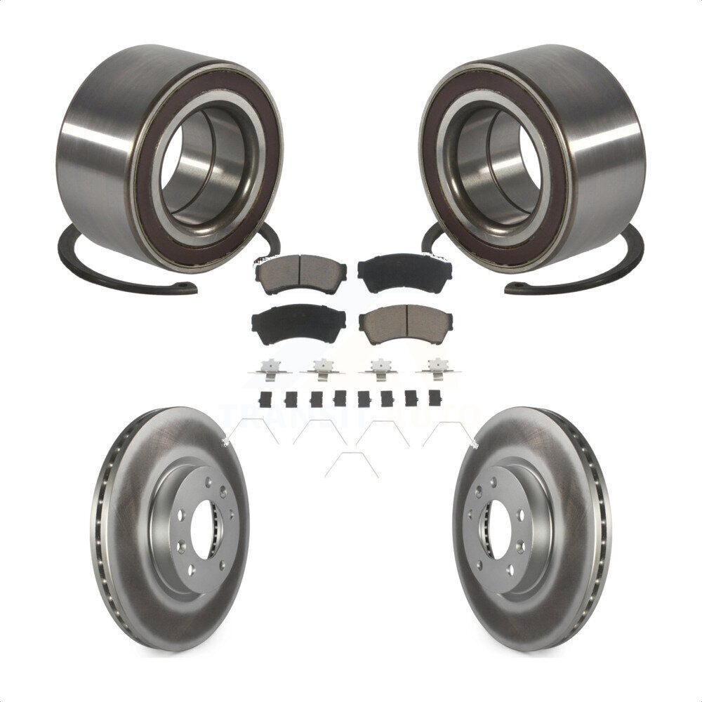 Wheel Bearing Coated Disc Brake Rotor & Pad Front Kit For 2009-2013 Mazda 6 2.5L