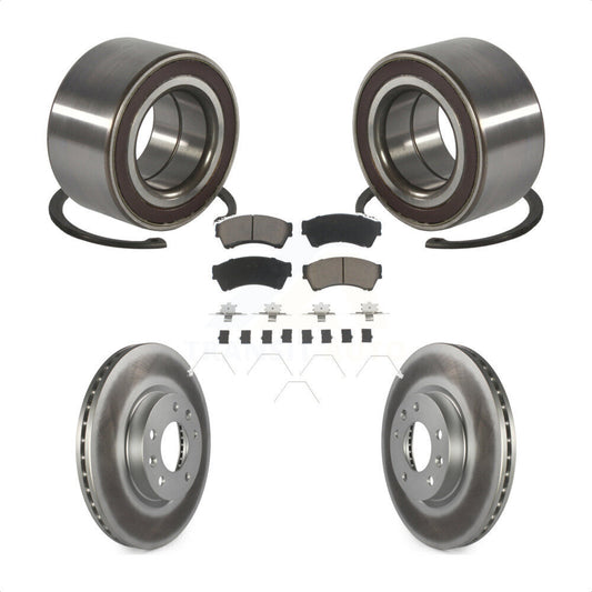 Wheel Bearing Coated Disc Brake Rotor & Pad Front Kit For 2009-2013 Mazda 6 2.5L