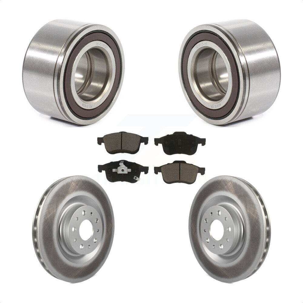 Wheel Bearing Coated Disc Brake Rotor And Pads Front Kit For 2014-2018 Fiat 500L