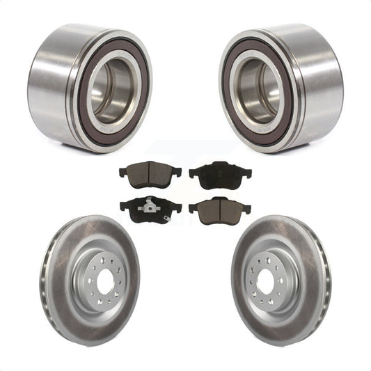 Wheel Bearing Coated Disc Brake Rotor And Pads Front Kit For 2014-2018 Fiat 500L