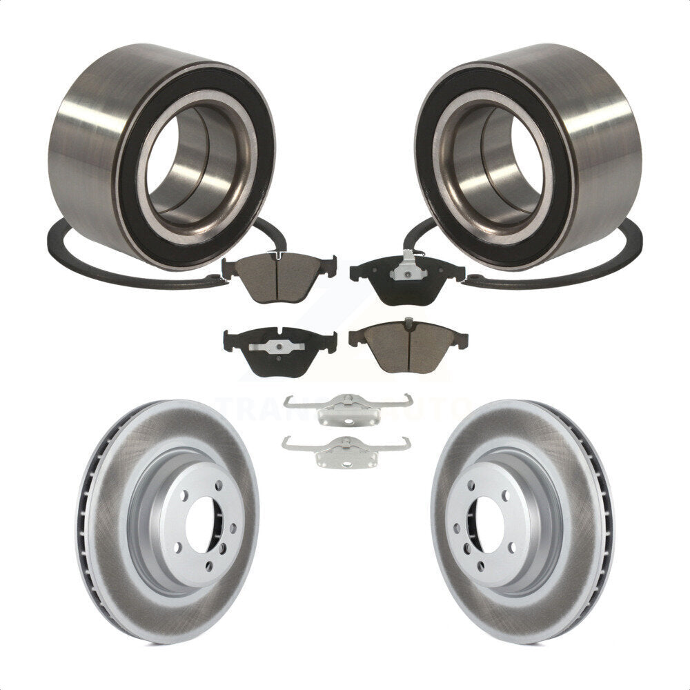 Wheel Bearing Coated Disc Brake Rotor & Pads Front Kit For BMW 335i xDrive 335xi
