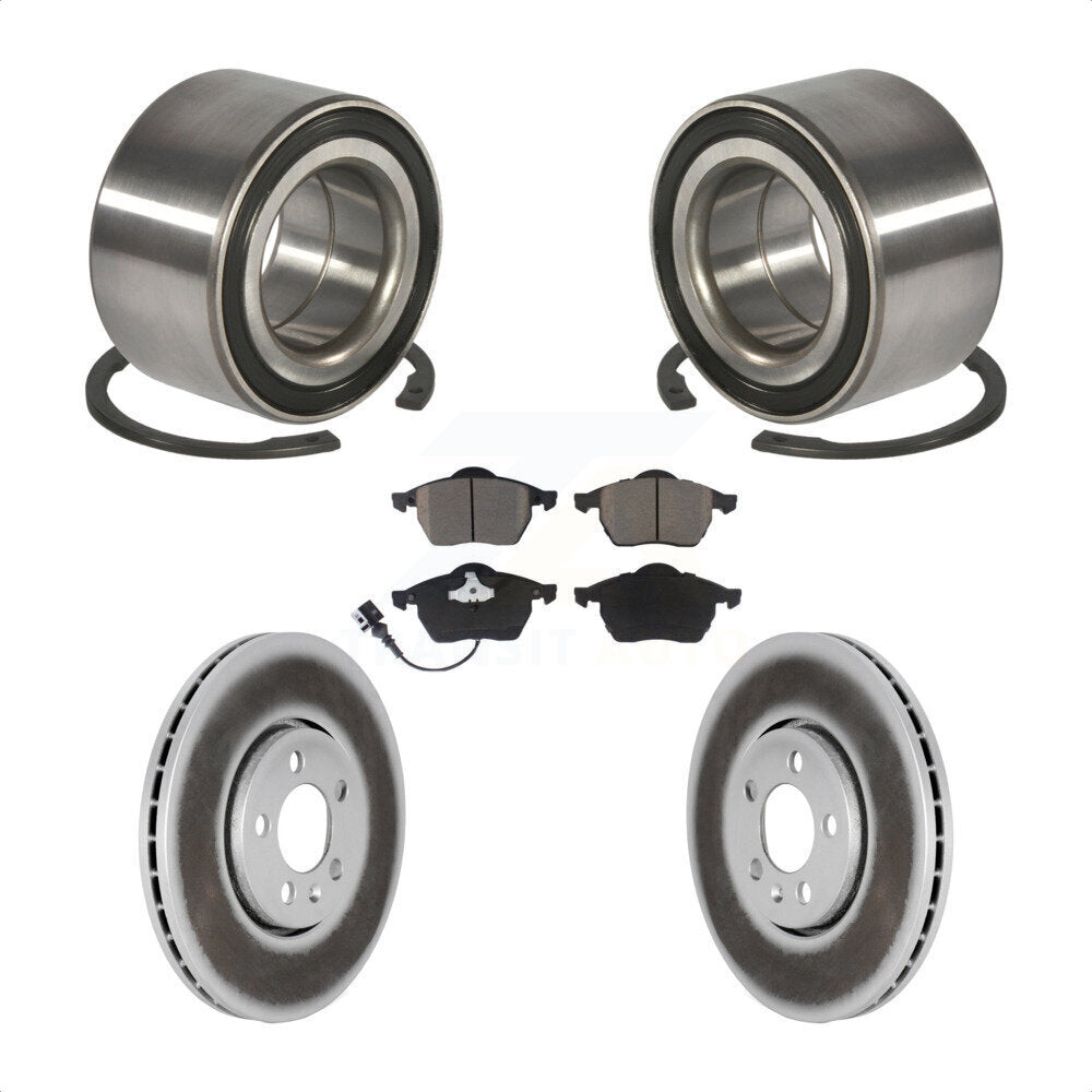 Wheel Bearing Coated Brake Rotor Pads Front Kit For Volkswagen Jetta Golf Beetle