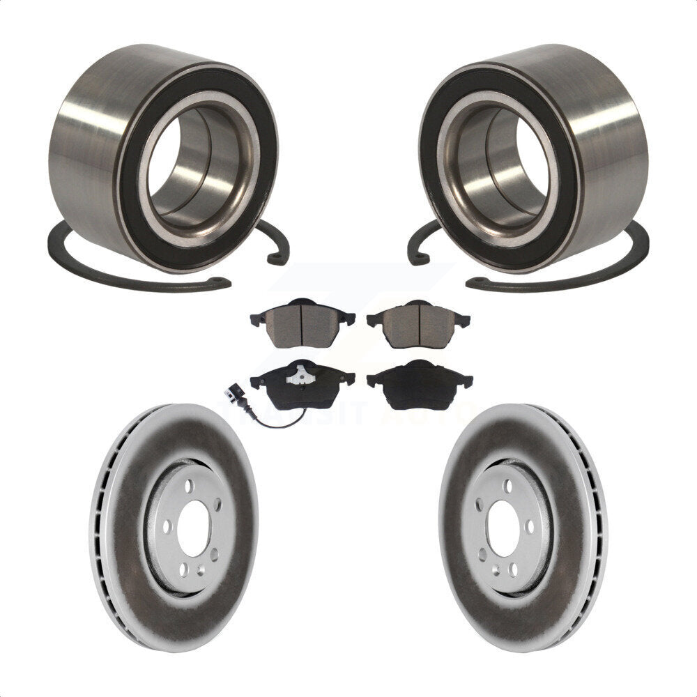 Wheel Bearing Coated Brake Rotor And Pad Front Kit For 1999 Volkswagen Golf 2.8L
