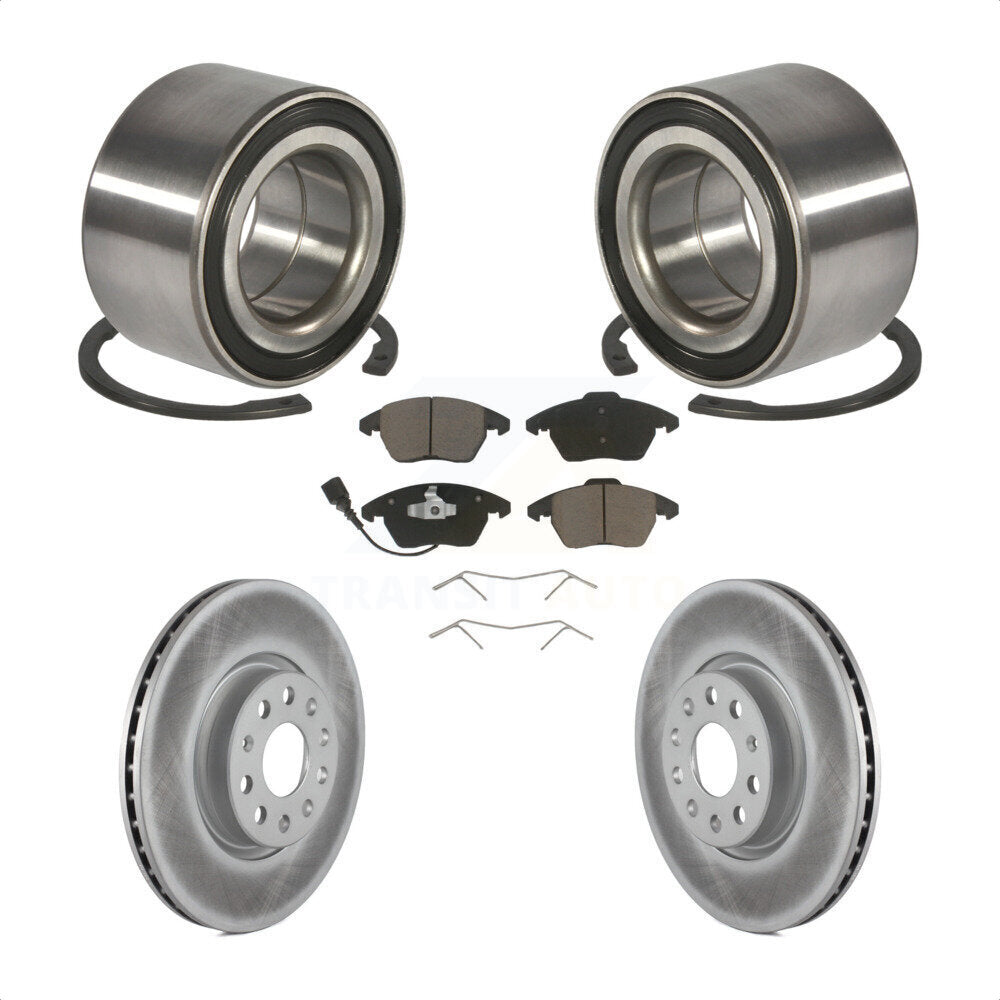 Wheel Bearing Coated Disc Brake Rotor And Pad Front Kit For Volkswagen Jetta GTI