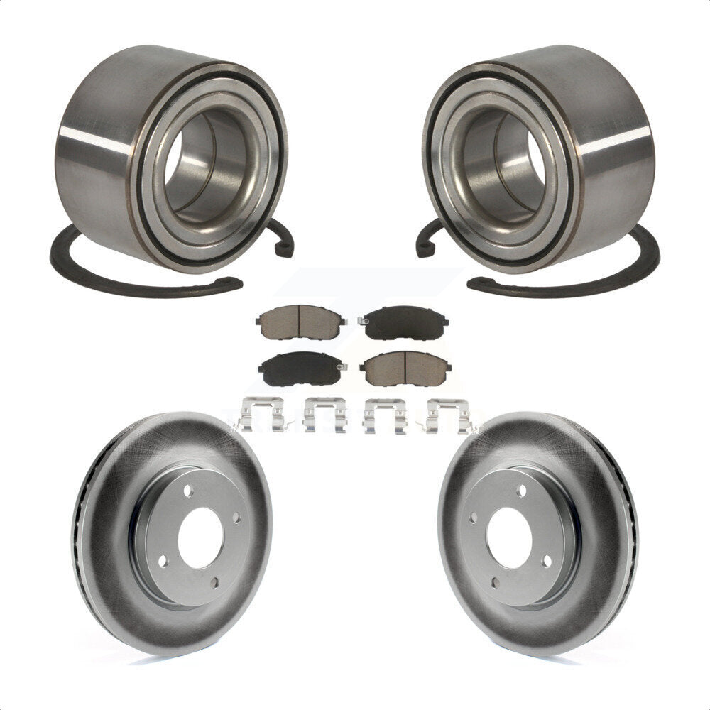 Wheel Bearing Coated Brake Rotor & Pad Front Kit For 2010-2011 Nissan Versa 1.8L