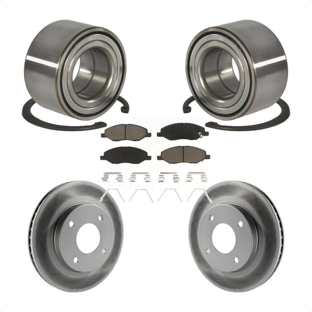 Wheel Bearing Coated Brake Rotor & Pad Front Kit For 2010-2011 Nissan Versa 1.6L