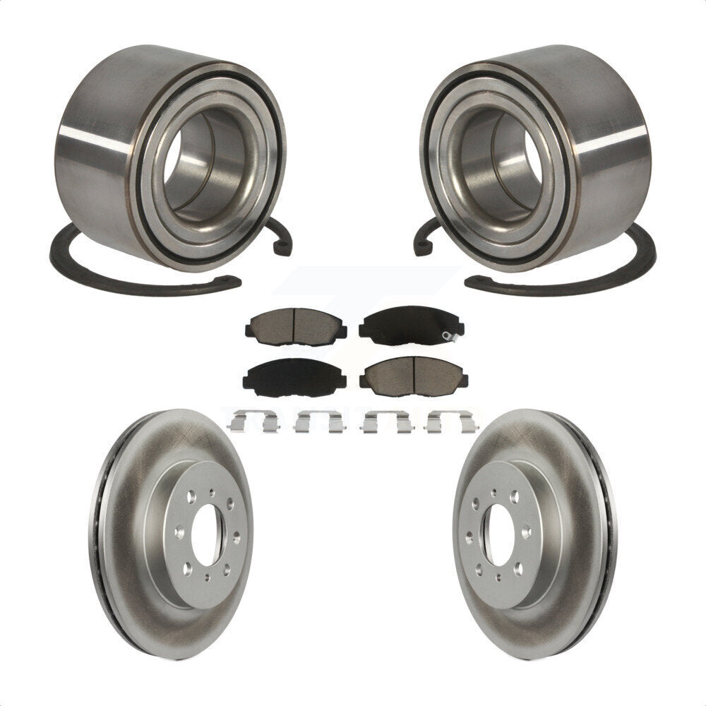 Wheel Bearing Coated Disc Brake Rotor And Pad Front Kit For Honda Civic Acura EL