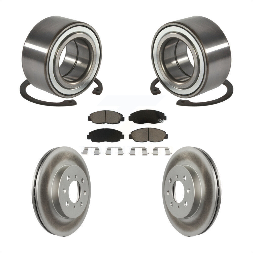 Wheel Bearing Coated Disc Brake Rotor And Pad Front Kit For Honda Civic Acura EL