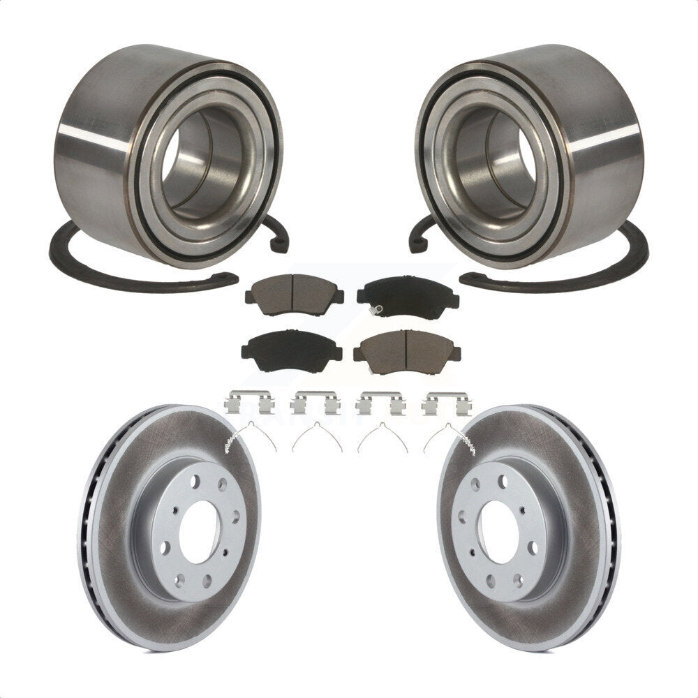Wheel Bearing Coated Disc Brake Rotor And Ceramic Pads Front Kit For Honda Civic