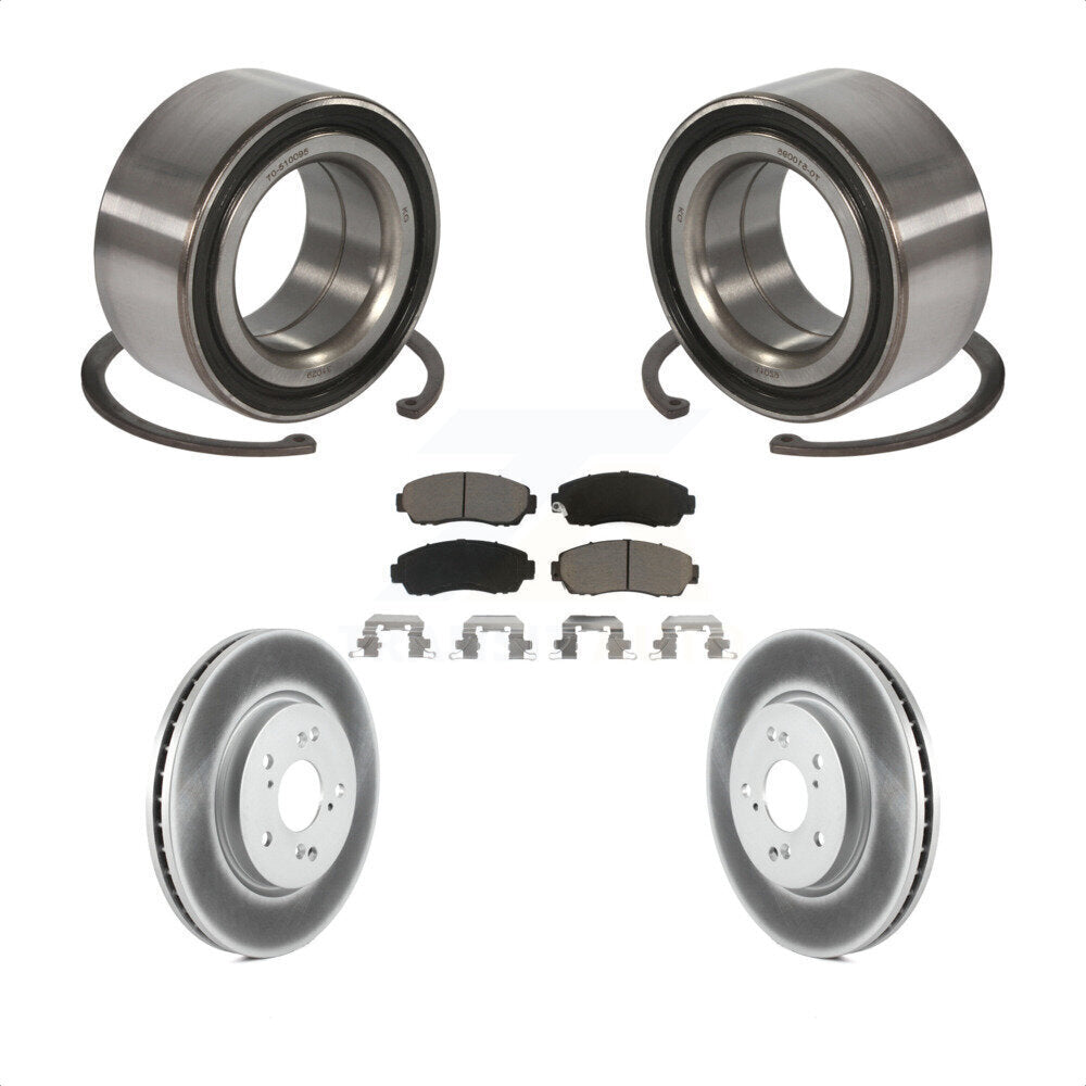 Wheel Bearing Coated Disc Brake Rotor & Pad Front Kit For Honda Accord Crosstour