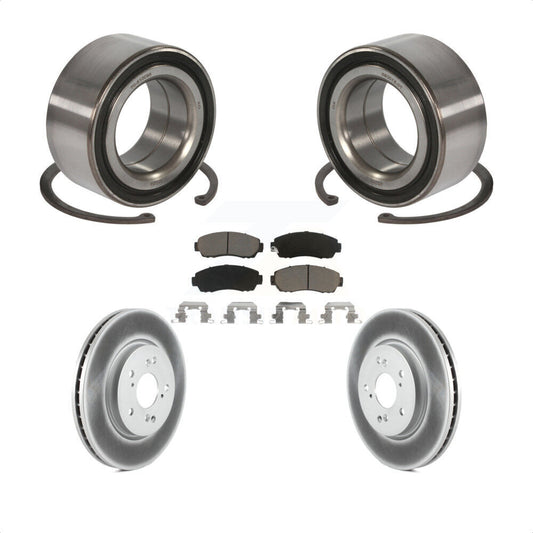 Wheel Bearing Coated Disc Brake Rotor & Pad Front Kit For Honda Accord Crosstour