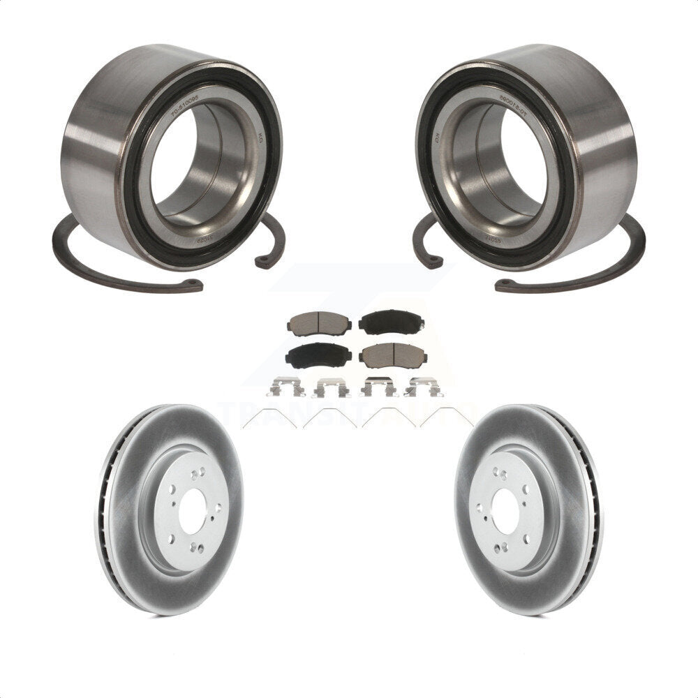 Wheel Bearing Coated Disc Brake Rotor & Pad Front Kit For Honda Crosstour Accord
