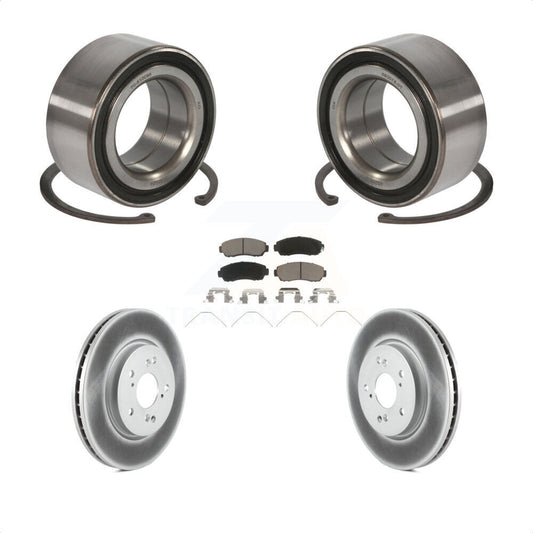 Wheel Bearing Coated Disc Brake Rotor & Pad Front Kit For Honda Crosstour Accord