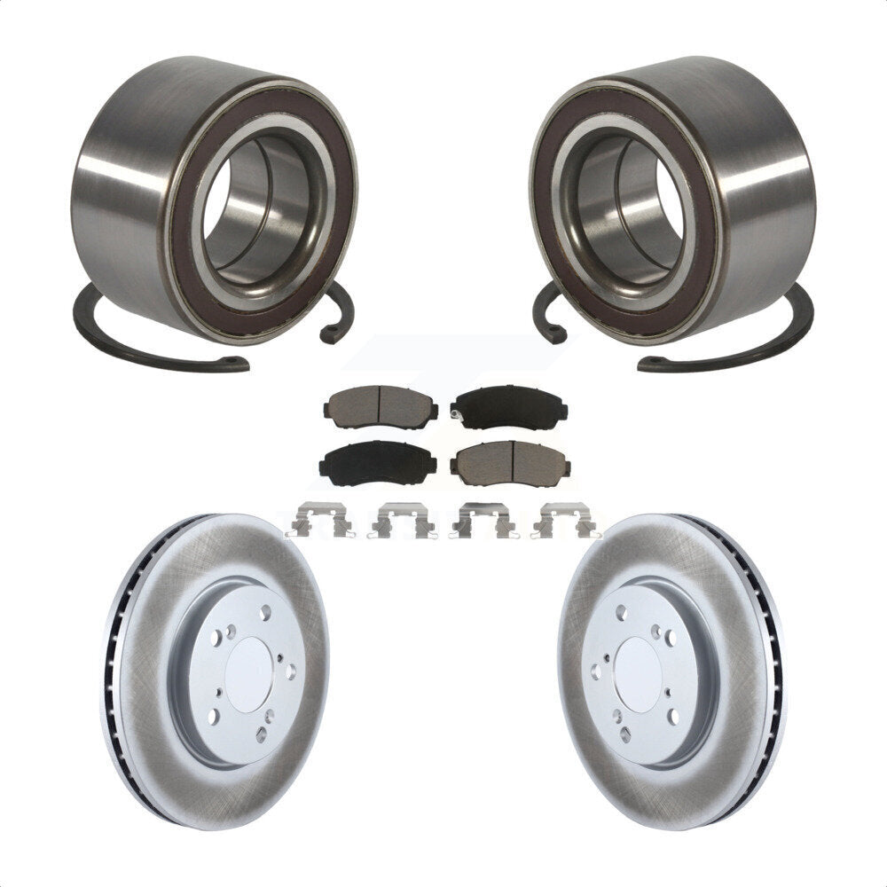 Wheel Bearing Coated Disc Brake Rotor Pads Front Kit For 2005-2010 Honda Odyssey