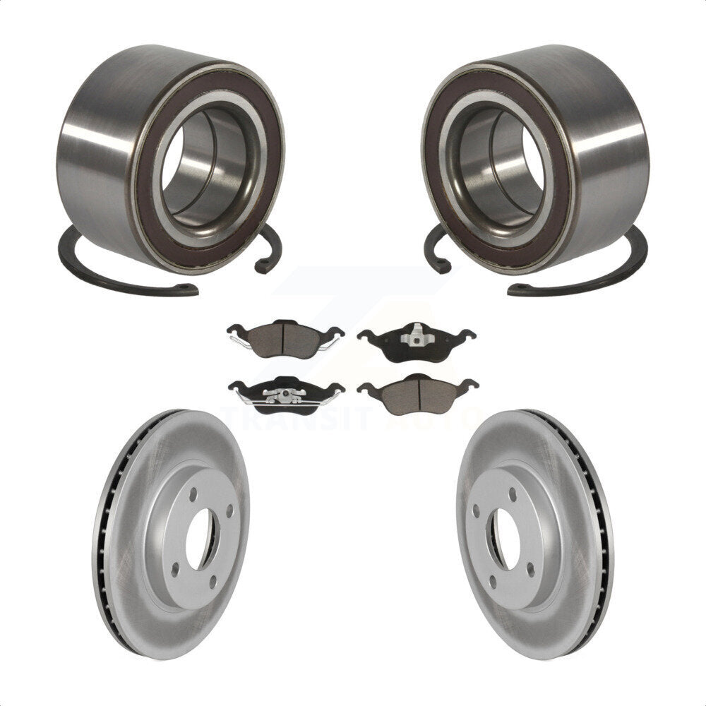 Wheel Bearing Coated Disc Brake Rotors And Ceramic Pads Front Kit For Ford Focus
