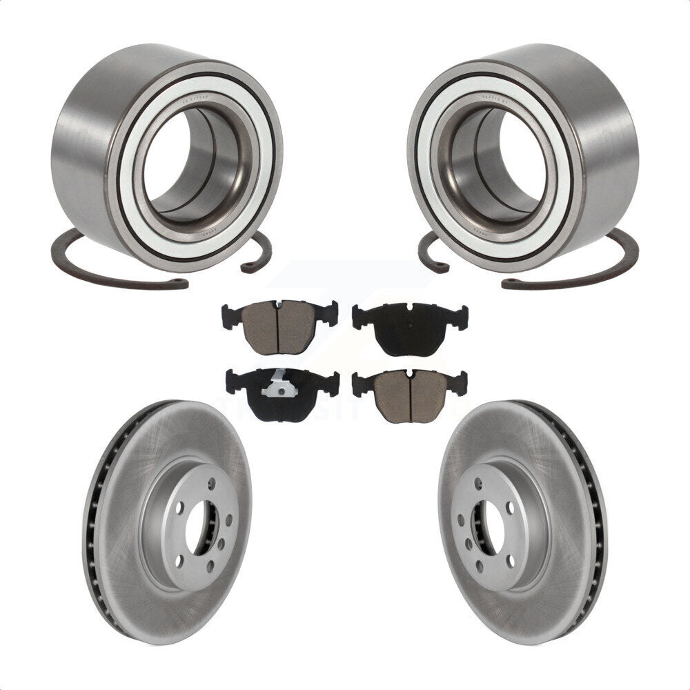 Wheel Bearing Coated Disc Brake Rotor And Pad Front Kit For 2000 BMW X5 To 04 00