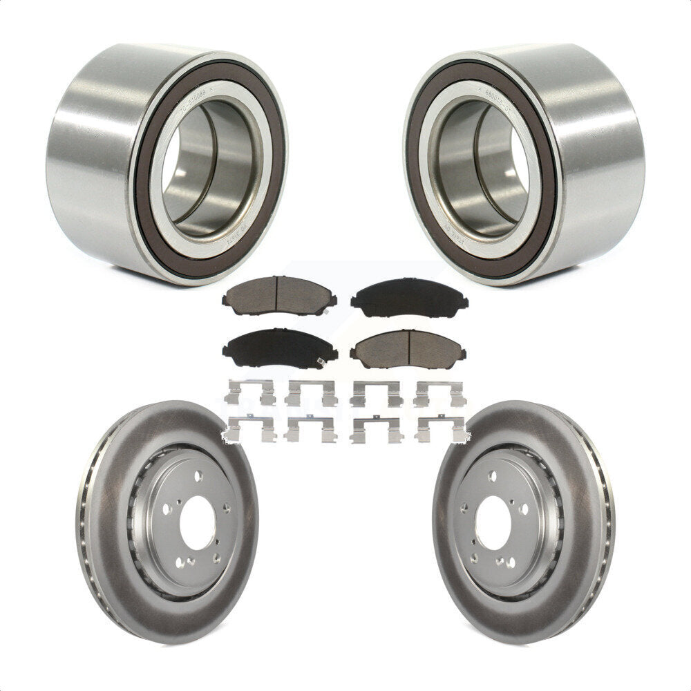 Wheel Bearing Coated Brake Rotor And Pad Front Kit For 2017-2019 Honda Ridgeline