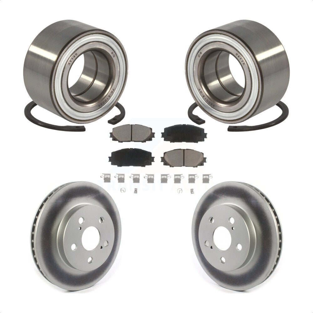 Wheel Bearing Coated Disc Brake Rotor Pad Front Kit For Toyota Prius Prime AWD-e