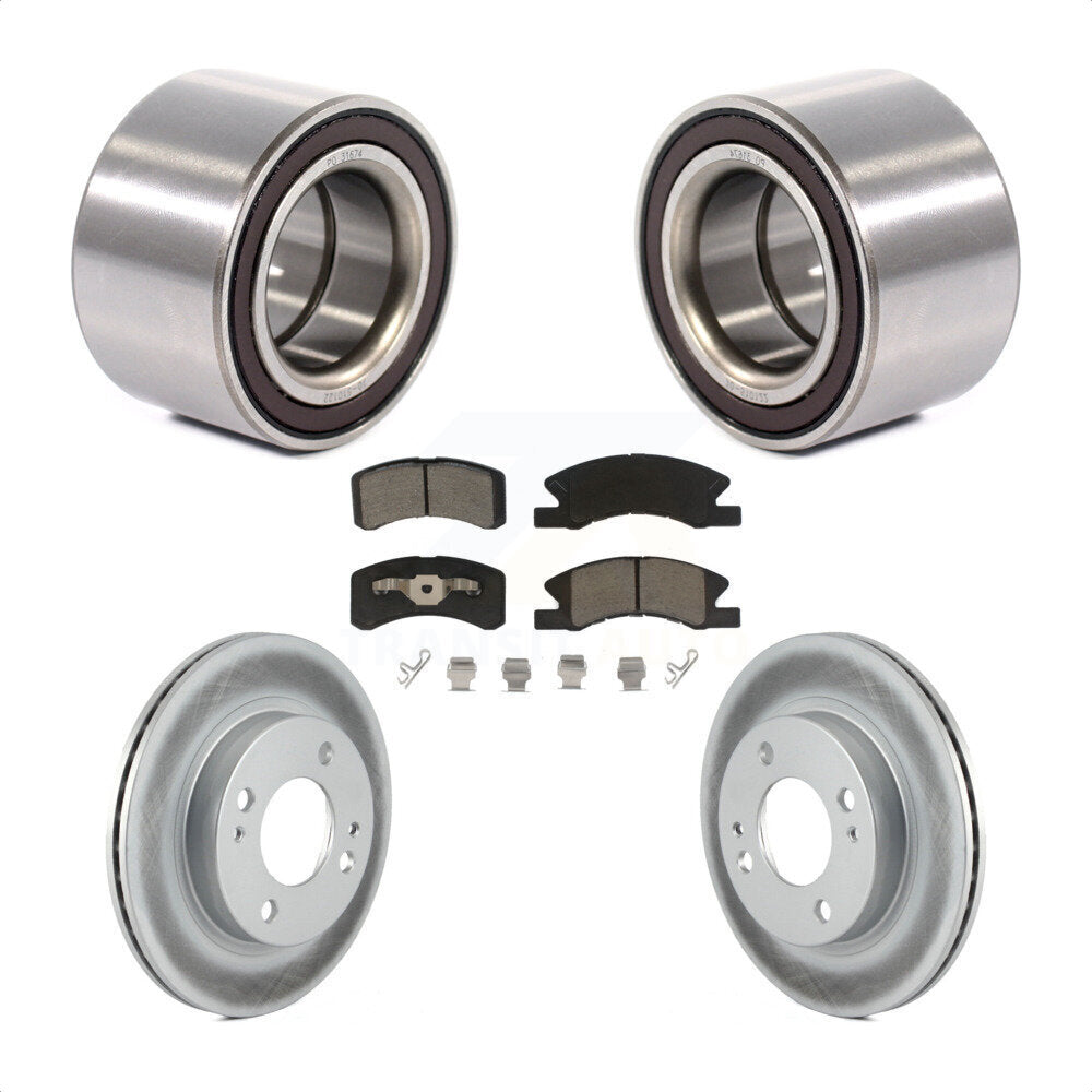 Wheel Bearing Coated Brake Rotor & Pad Front Kit For 2014-2015 Mitsubishi Mirage