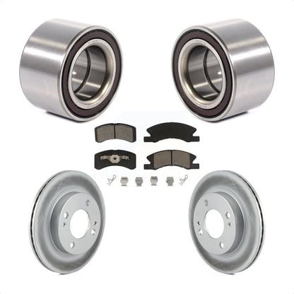 Wheel Bearing Coated Brake Rotor & Pad Front Kit For 2014-2015 Mitsubishi Mirage