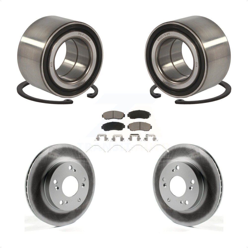 Wheel Bearing Coated Disc Brake Rotor And Ceramic Pads Front Kit For Honda Civic